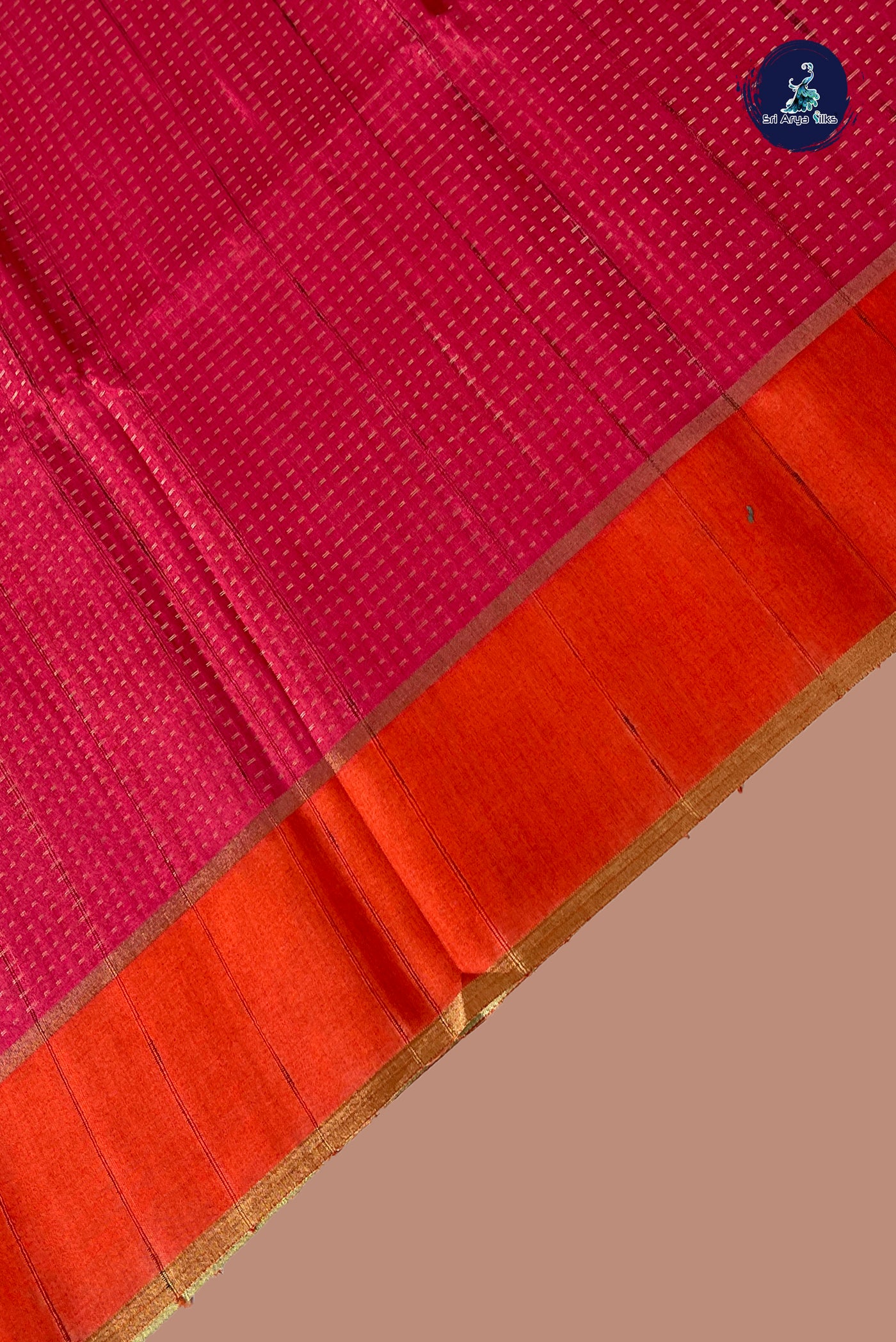 Pink Semi Tussar Saree With Zari Woven Pattern