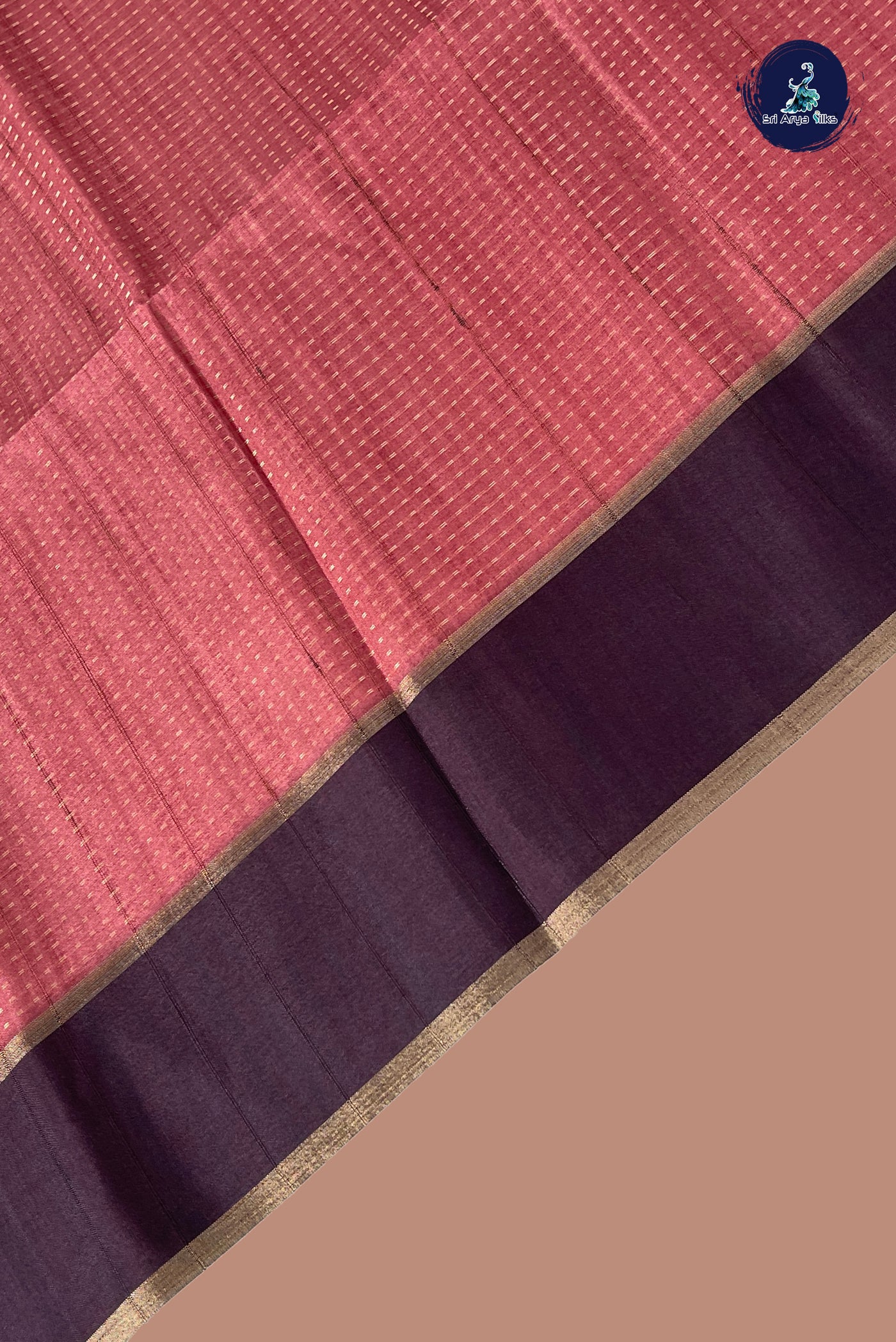 Caramel Shade Semi Tussar Saree With Zari Woven Pattern