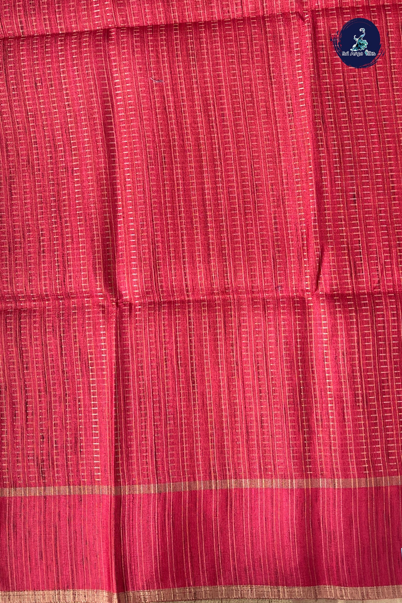 Orange Semi Tussar Saree With Zari Woven Pattern