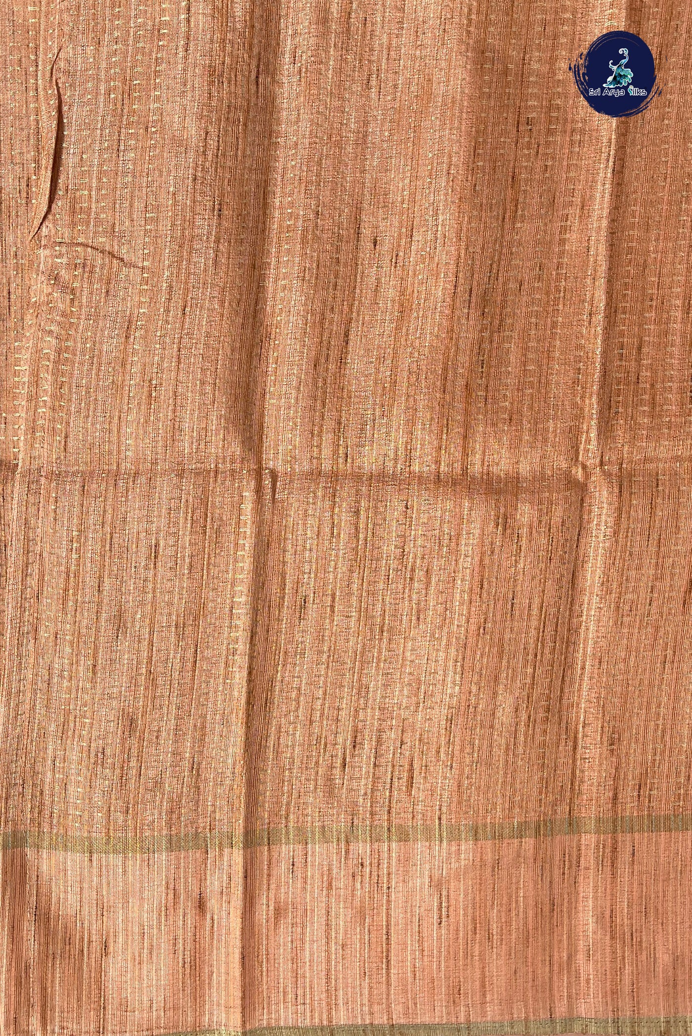 Peach Semi Tussar Saree With Zari Woven Pattern