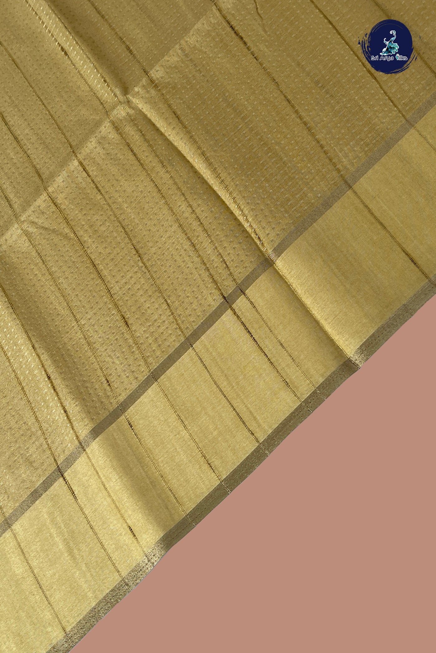Creamish Yellow Semi Tussar Saree With Zari Woven Pattern