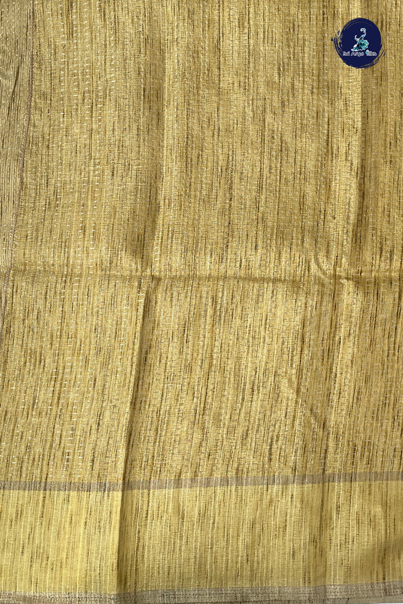 Creamish Yellow Semi Tussar Saree With Zari Woven Pattern