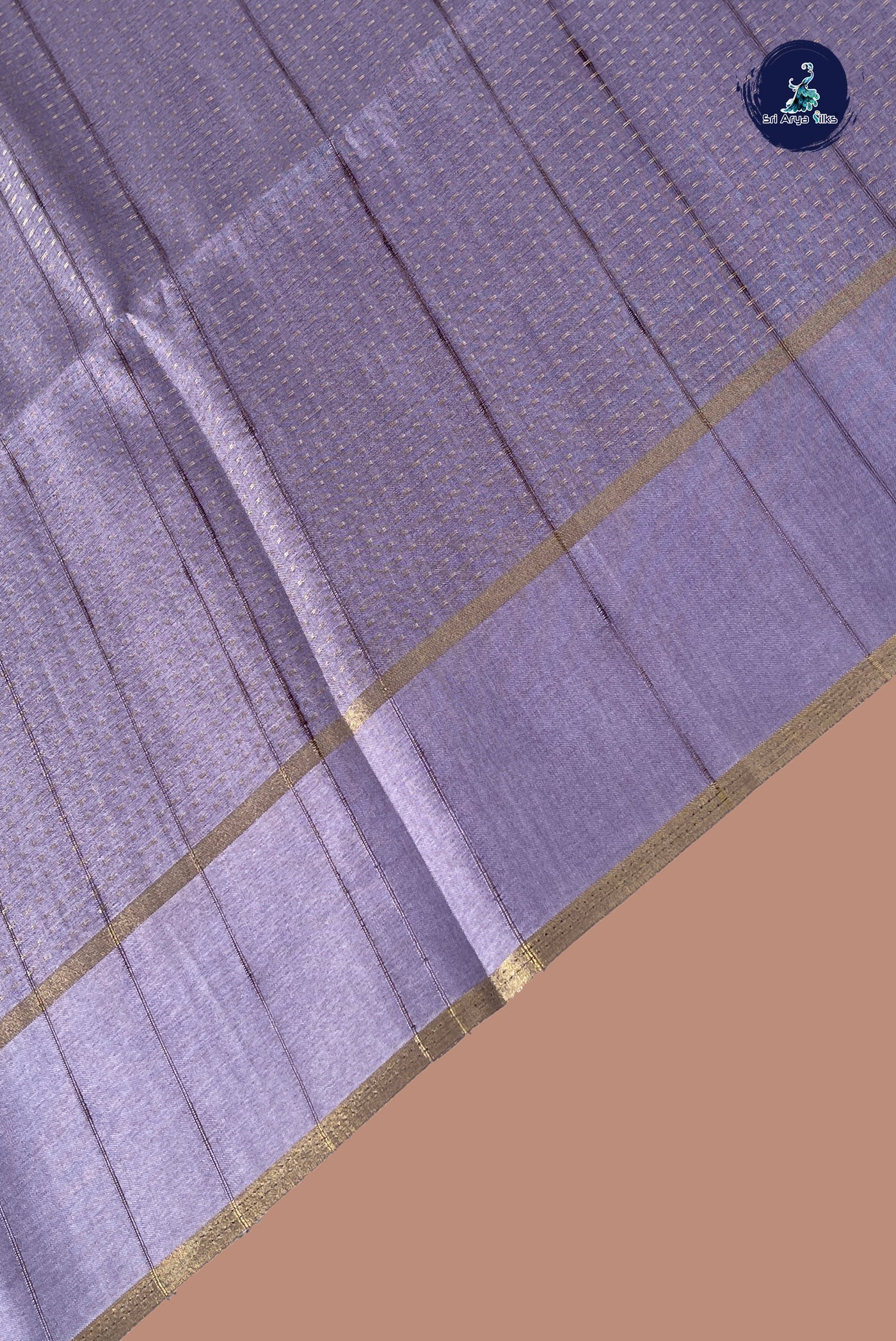 Lavender Semi Tussar Saree With Zari Woven Pattern
