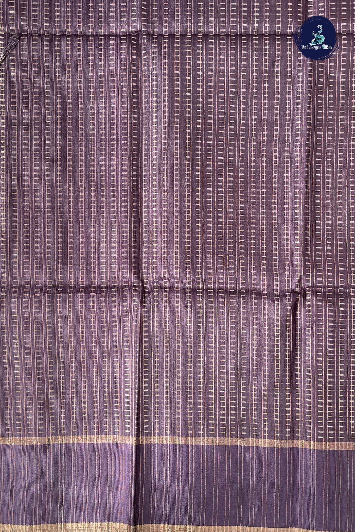 Rust Semi Tussar Saree With Zari Woven Pattern