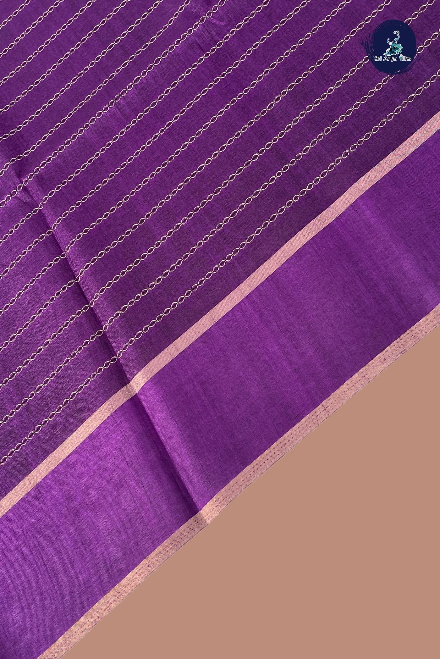 Violet Semi Tussar Saree With Zari Woven Pattern