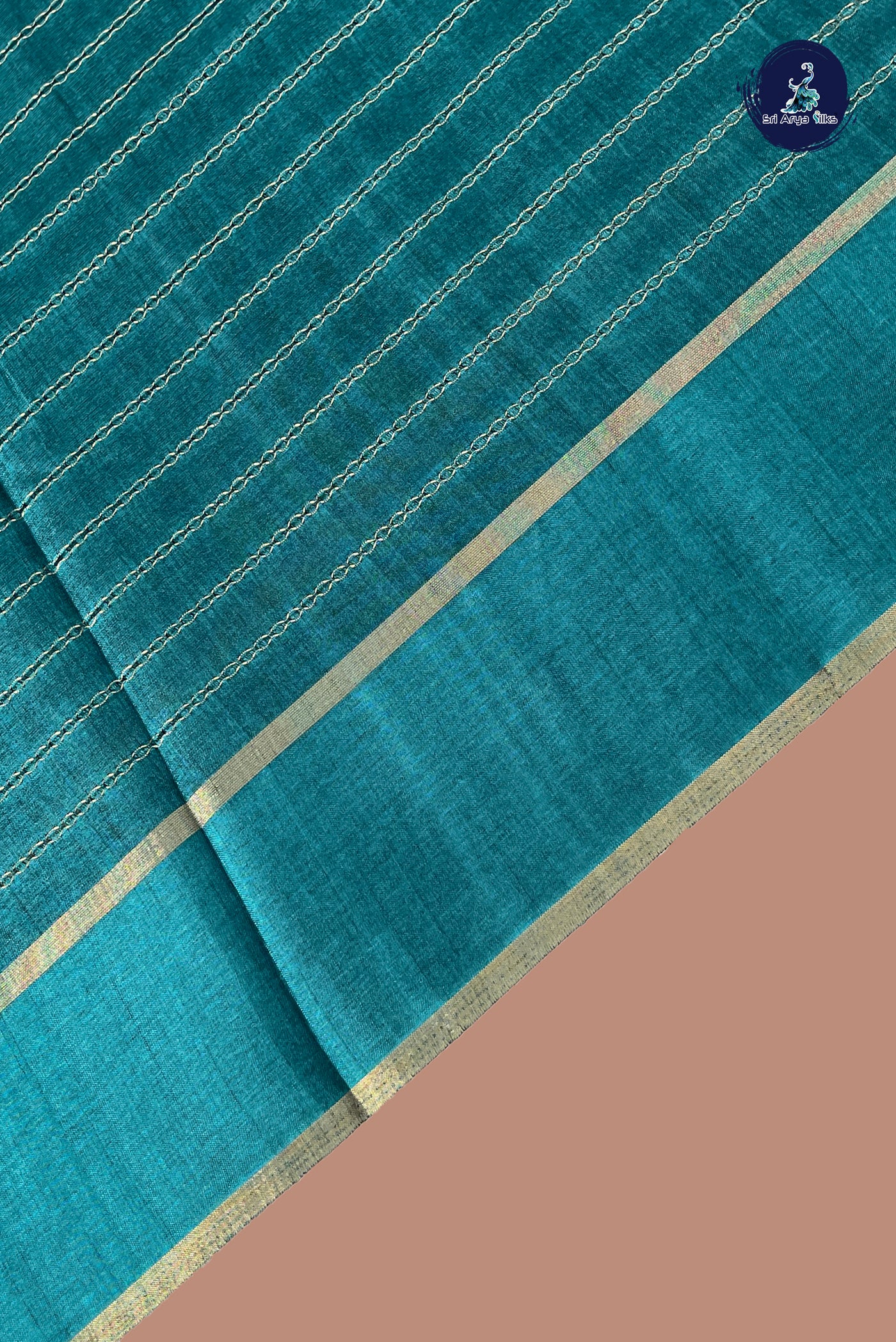 Green Semi Tussar Saree With Zari Woven Pattern