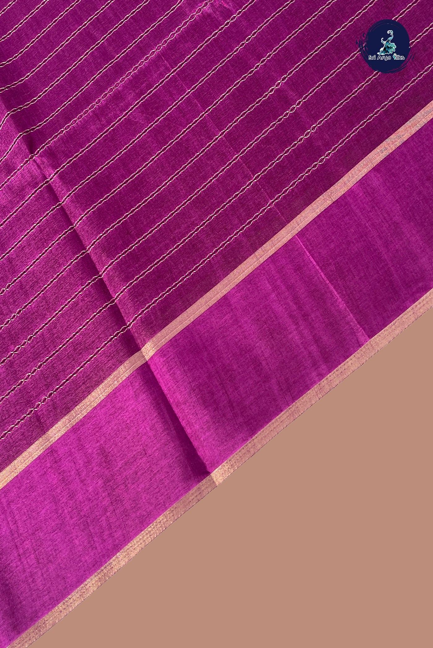 Jamun Semi Tussar Saree With Zari Woven Pattern