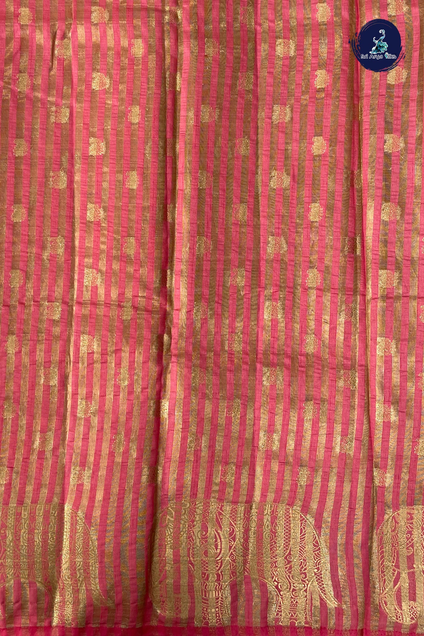 Pink Semi Tussar Saree With Zari Buttas Pattern