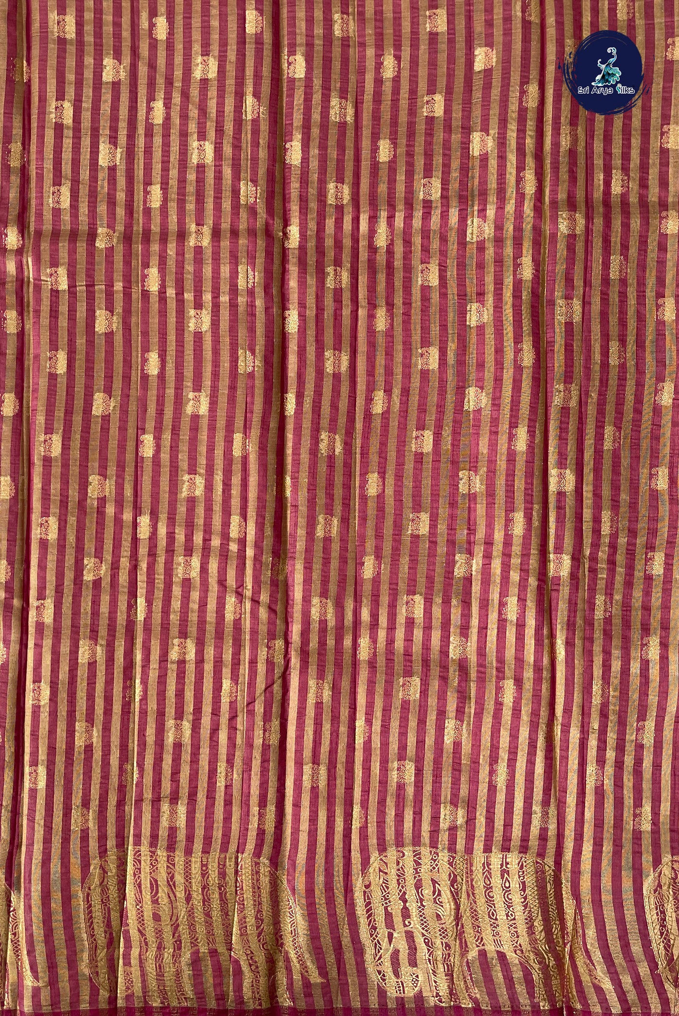 Pink Semi Tussar Saree With Zari Buttas Pattern