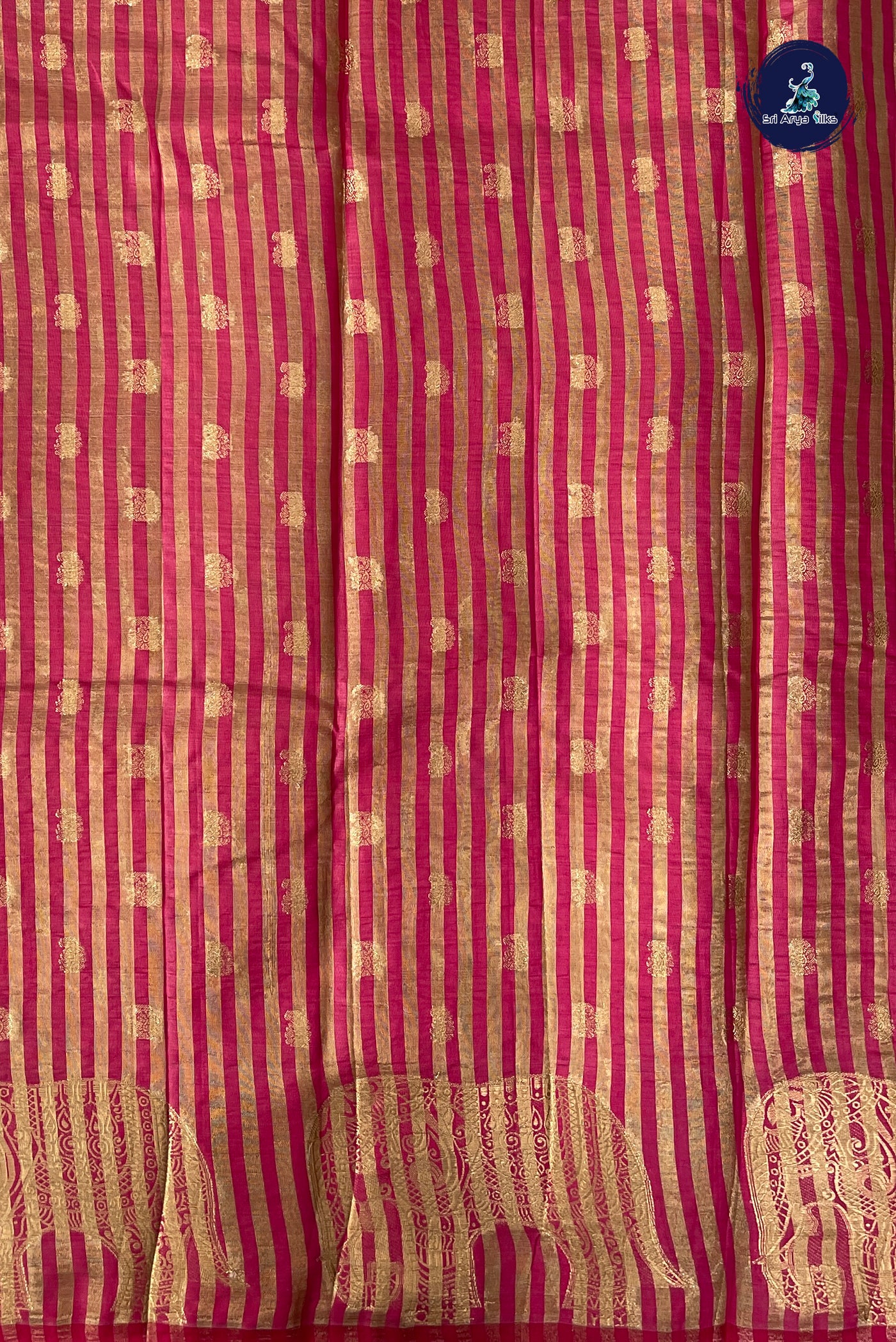 Pink Semi Tussar Saree With Zari Buttas Pattern
