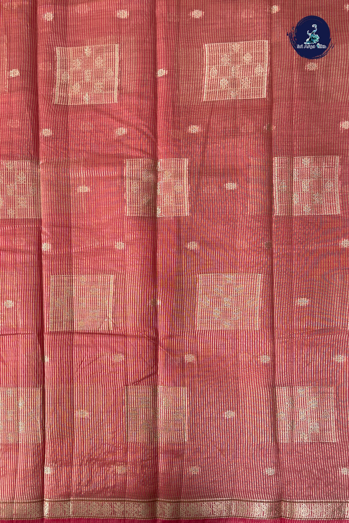 Pink Semi Tussar Saree With Zari Buttas Pattern