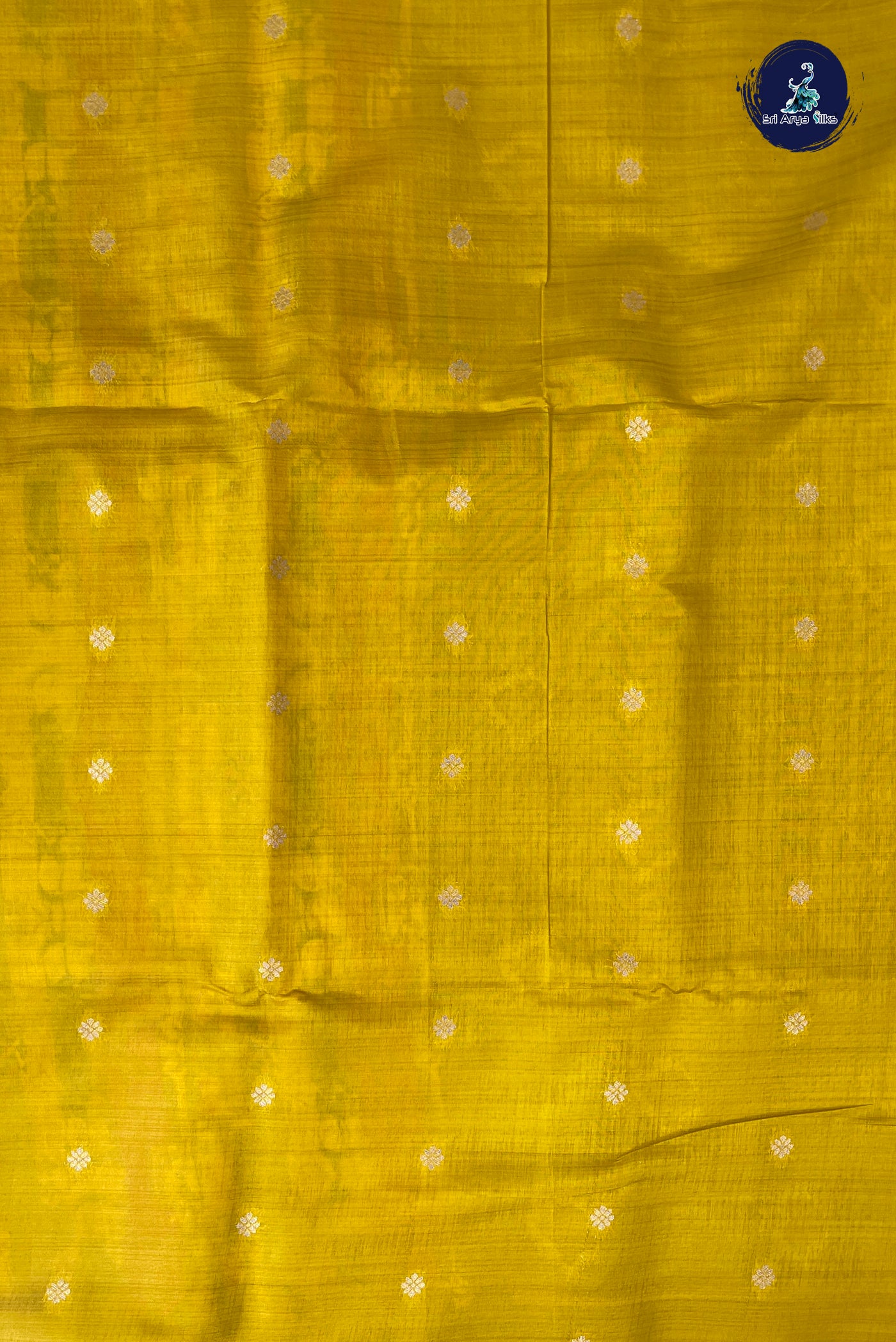 Yellow Semi Tussar Saree With Zari Buttas Pattern