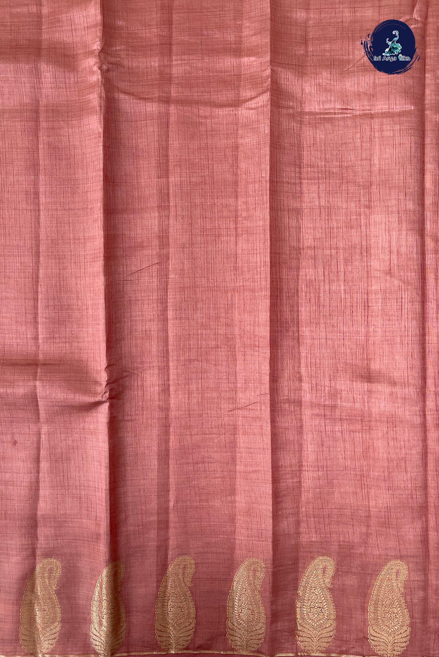 Caramel Shade Semi Tussar Saree With Zari Buttas Pattern