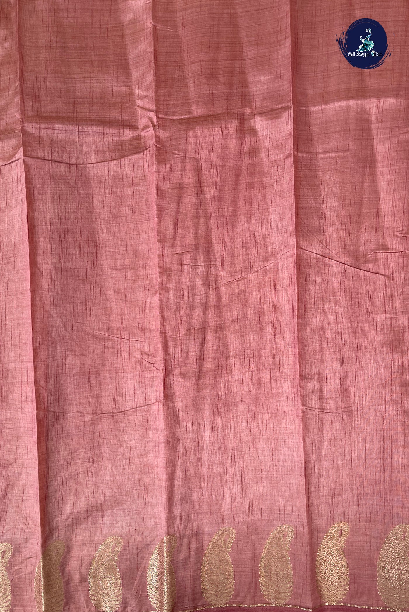 Caramel Shade Semi Tussar Saree With Zari Buttas Pattern