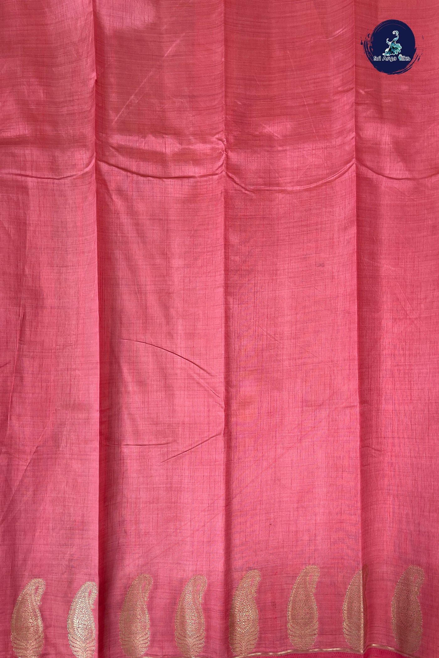Light Pink Semi Tussar Saree With Zari Buttas Pattern