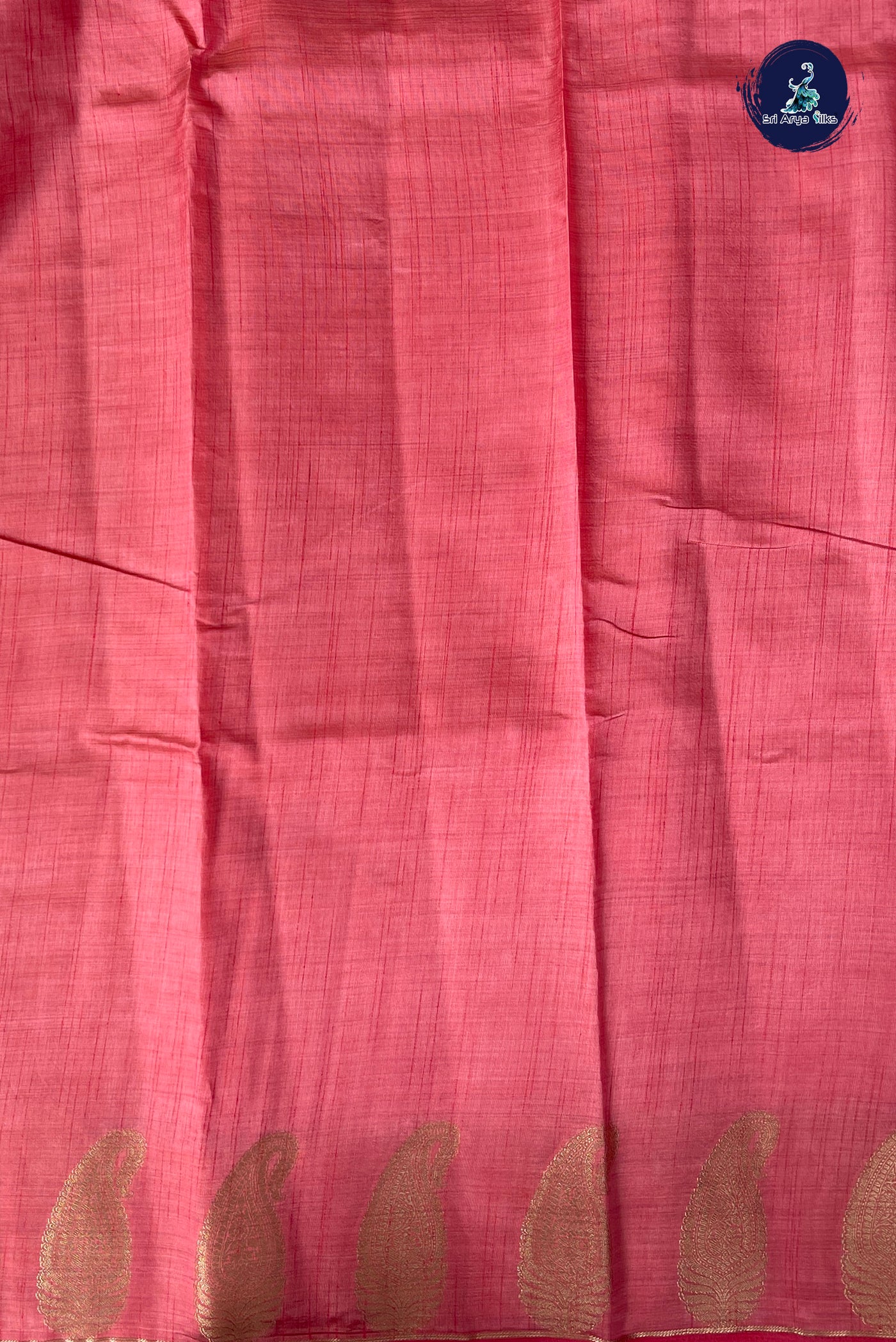 Light Pink Semi Tussar Saree With Zari Buttas Pattern