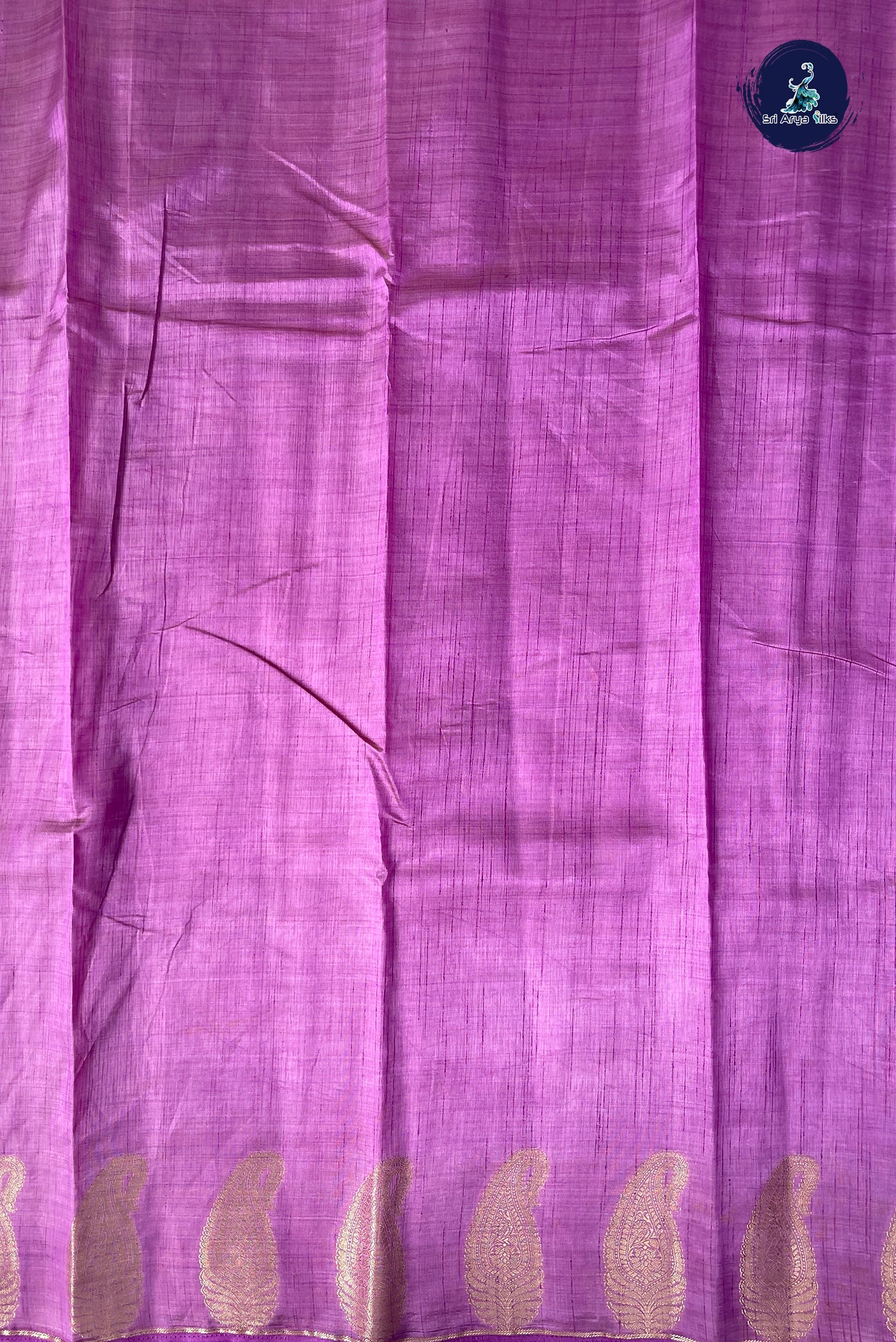 Lavender Semi Tussar Saree With Zari Buttas Pattern