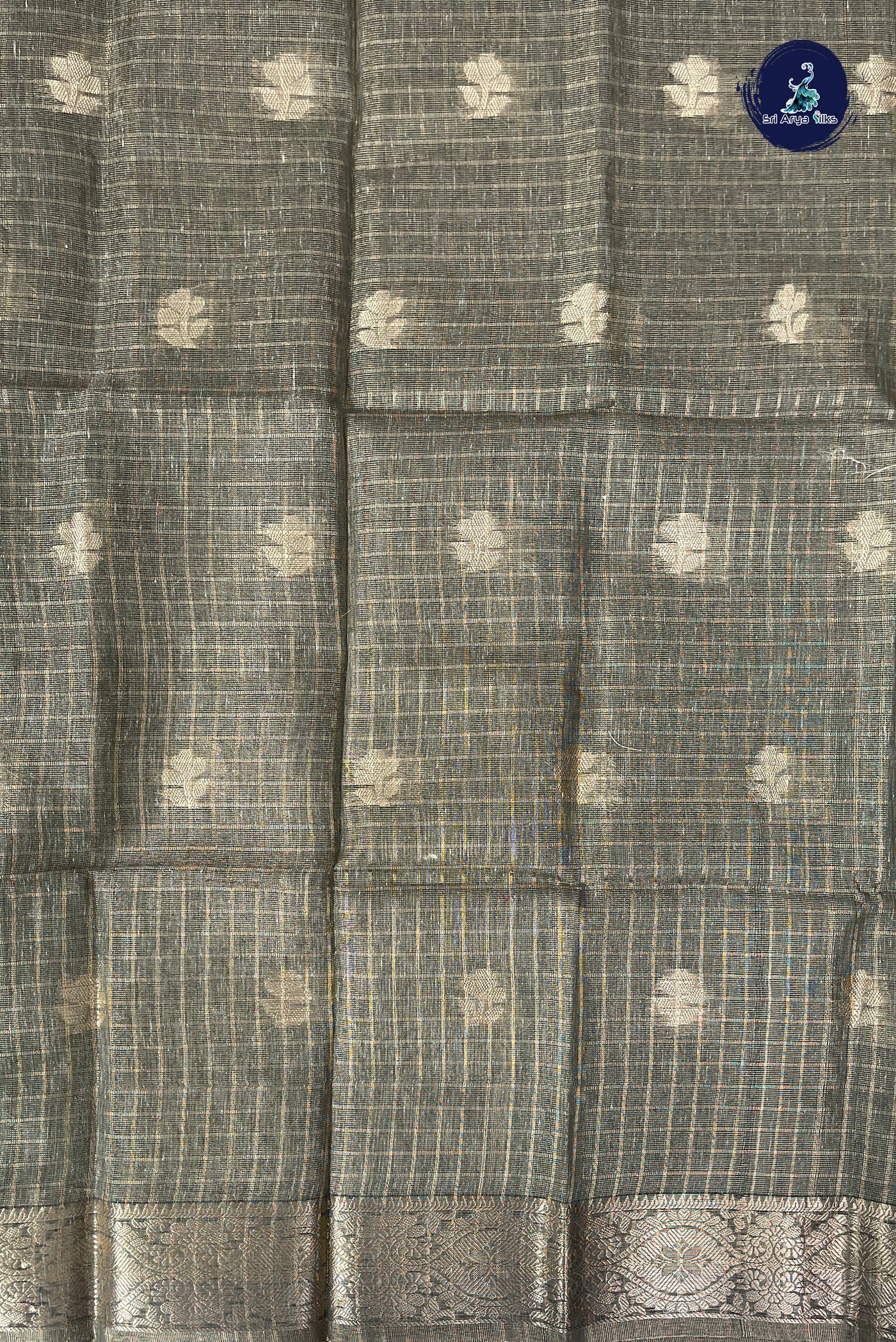 Green Tissue Banarasi Saree With Zari Buttas Pattern