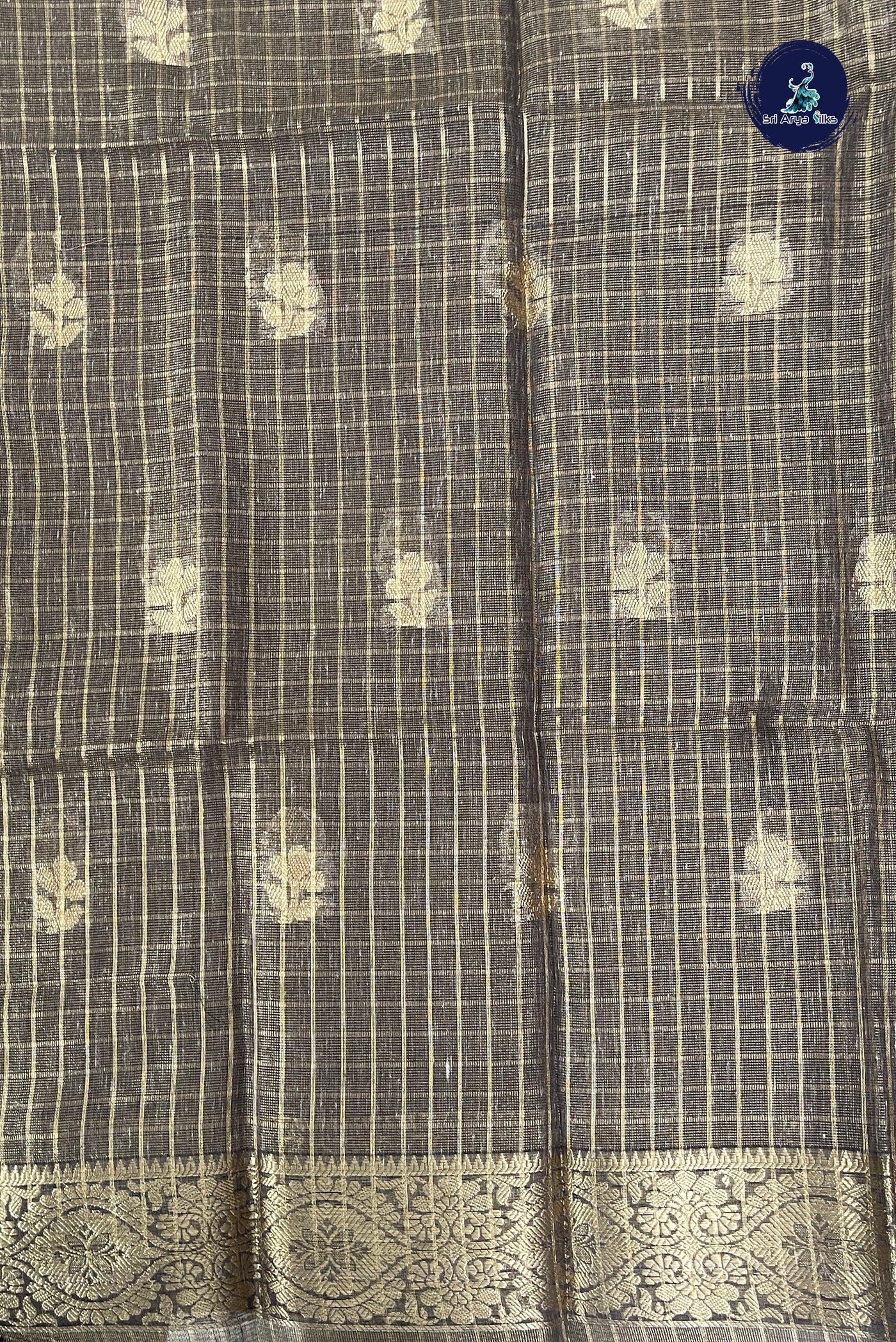 Elephant Grey Tissue Banarasi Saree With Zari Buttas Pattern