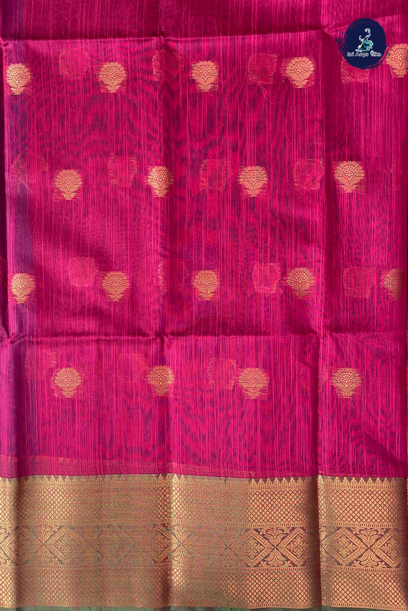 Blue Raw Silk Saree With Zari Buttas Pattern