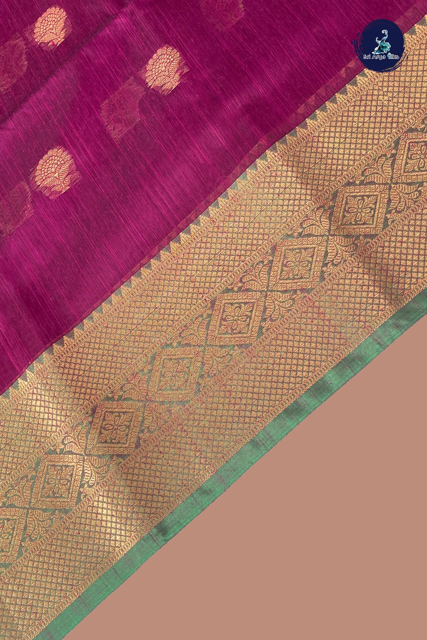 Purple Raw Silk Saree With Zari Buttas Pattern