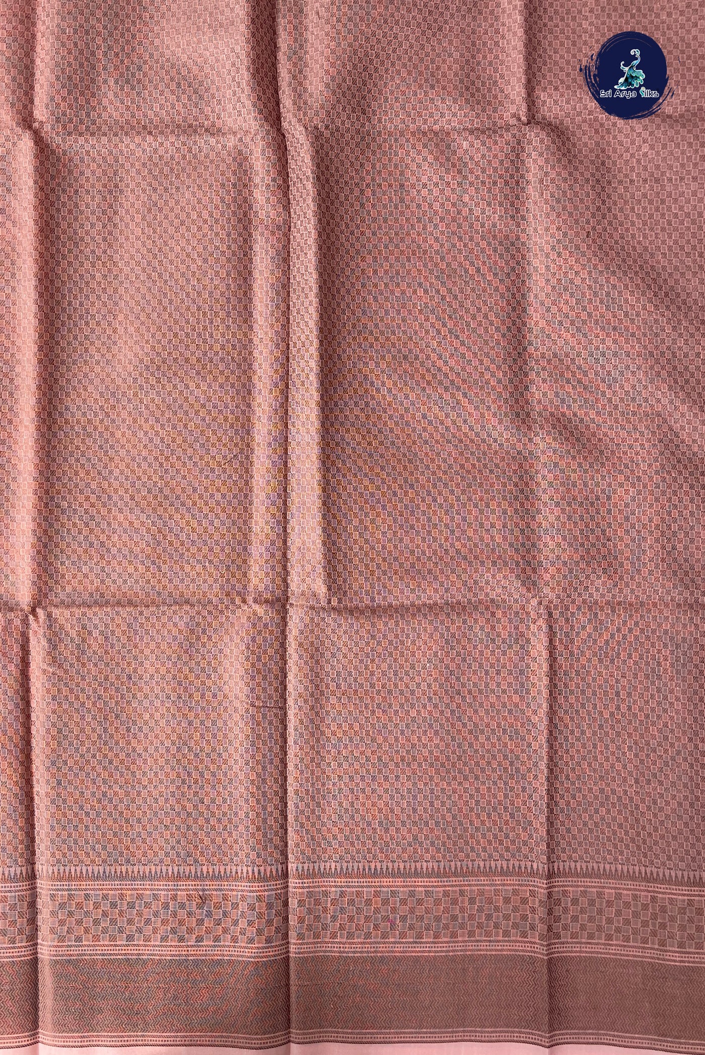 Peach Katan Silk With Buttas Pattern