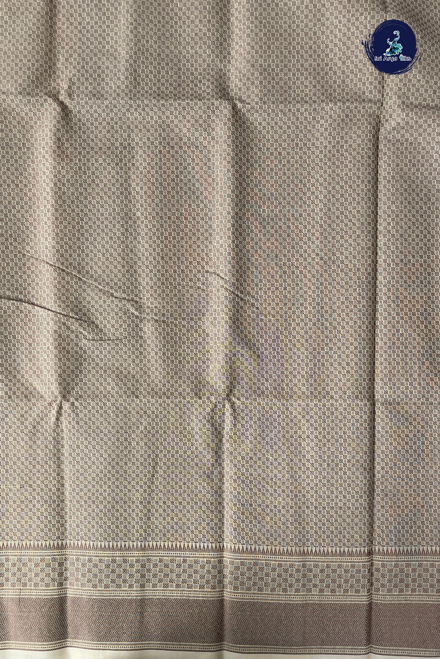 Creamish Yellow Katan Silk With Buttas Pattern