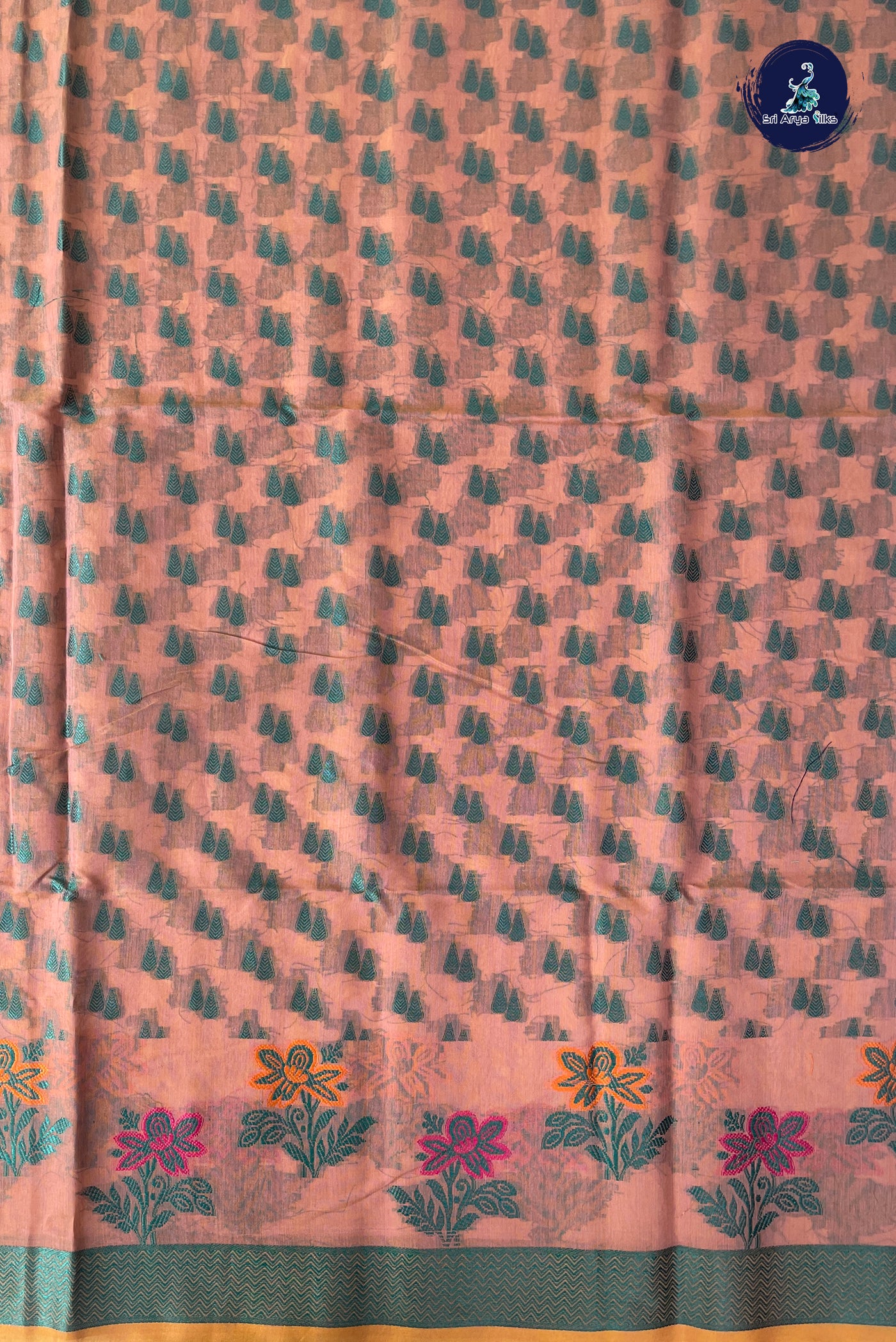 Mauve Pink Katan Silk With Buttas Pattern