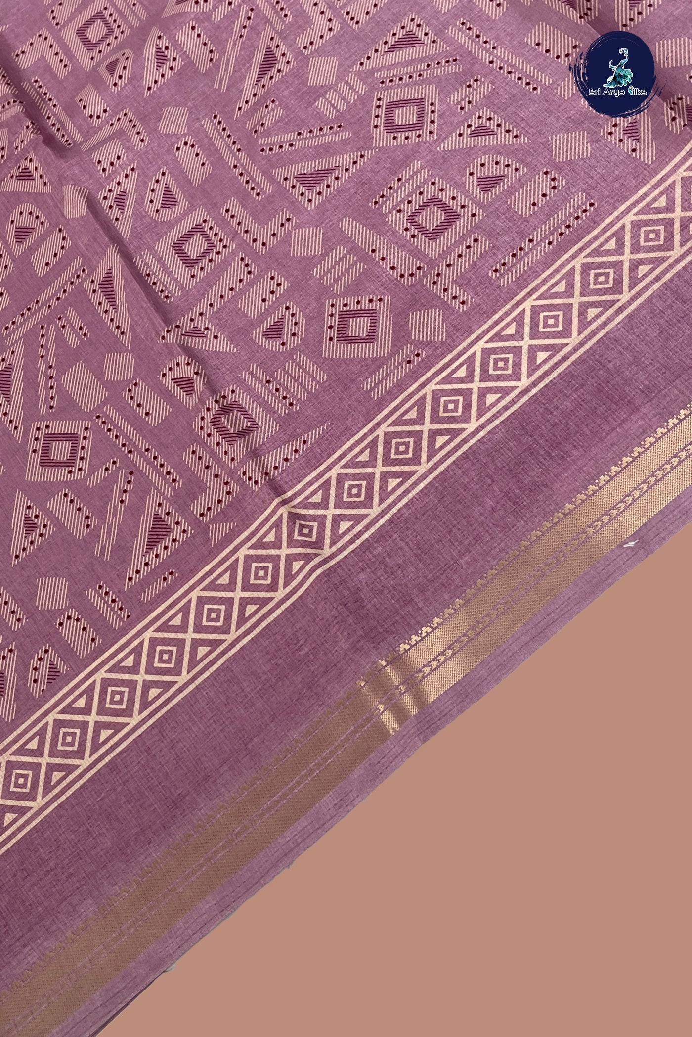 Pink Semi Crepe Silk Saree With Printed Pattern