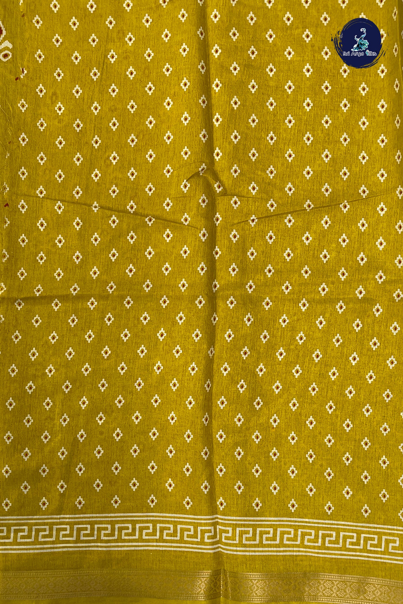 Yellow Semi Crepe Silk Saree With Printed Pattern