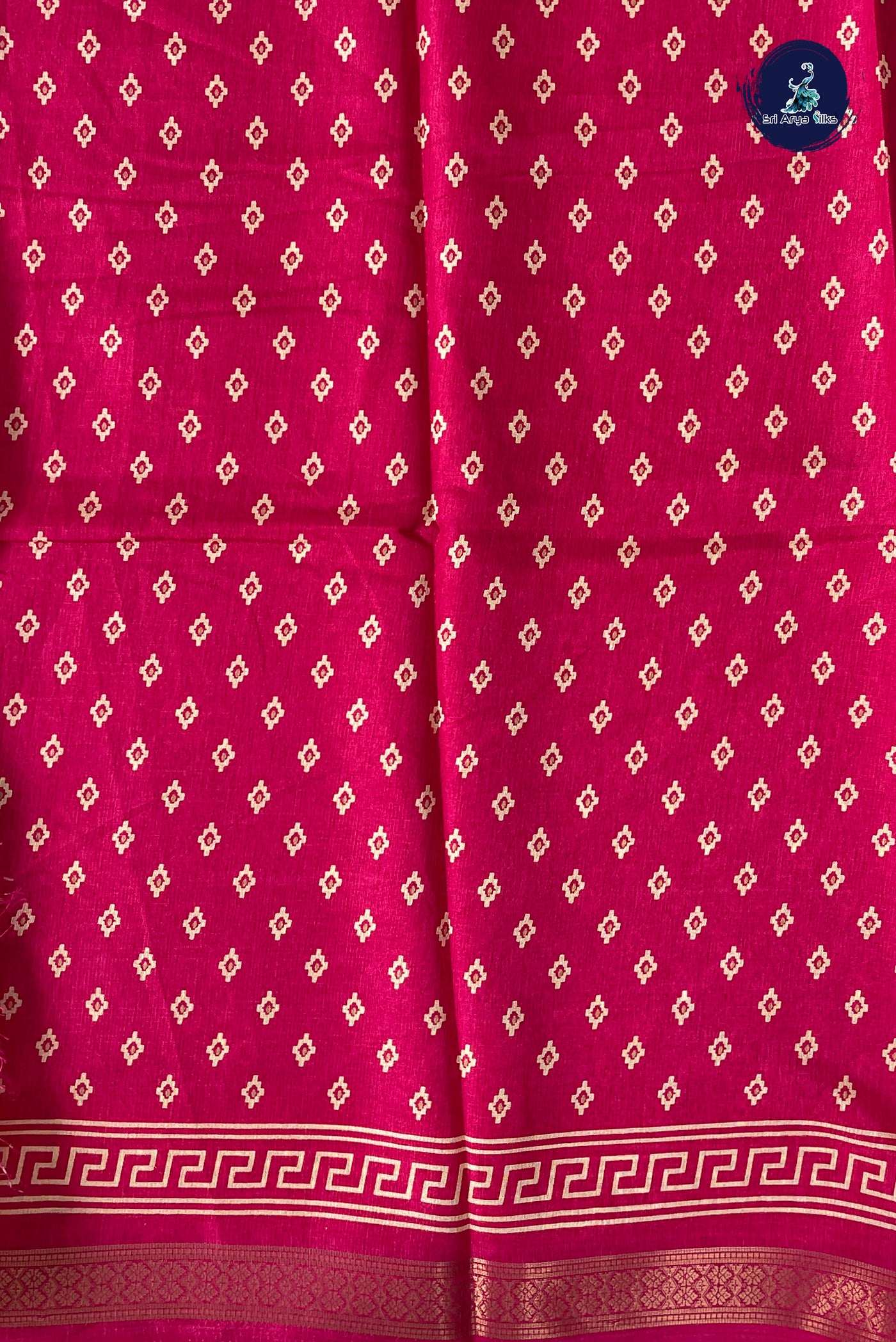 Pink Semi Crepe Silk Saree With Printed Pattern