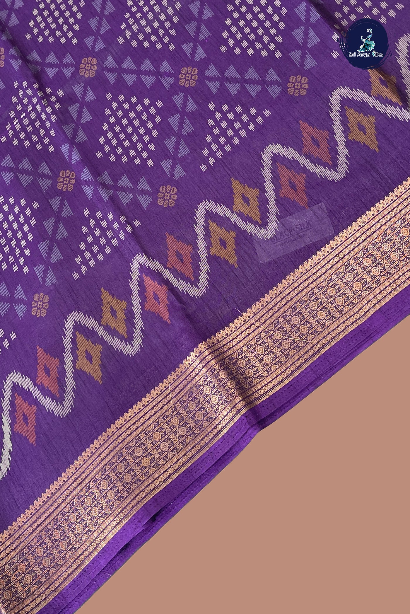 Violet Semi Crepe Silk Saree With Printed Pattern