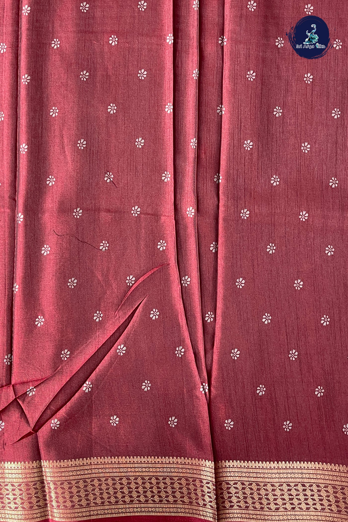 Maroon Semi Crepe Silk Saree With Printed Pattern