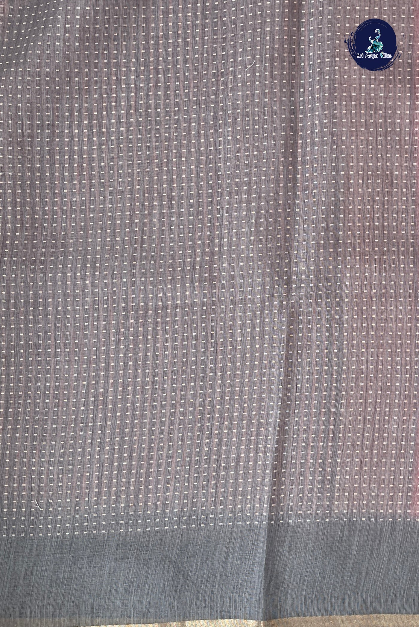 Pink Linen Saree With Printed Pattern