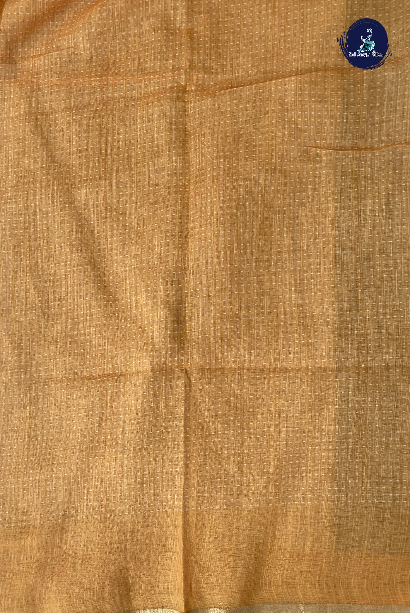 Green Linen Saree With Printed Pattern