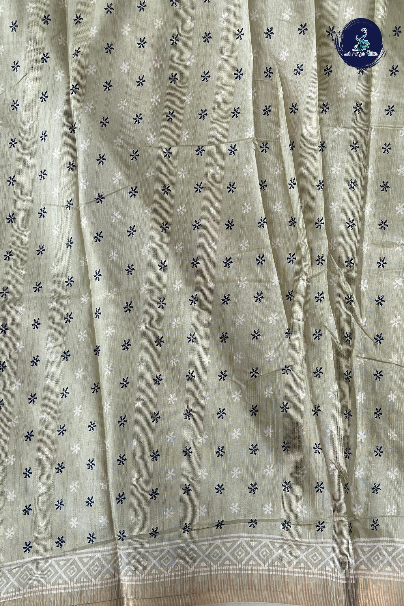 Pista Green Semi Crepe Silk Saree With Printed Pattern