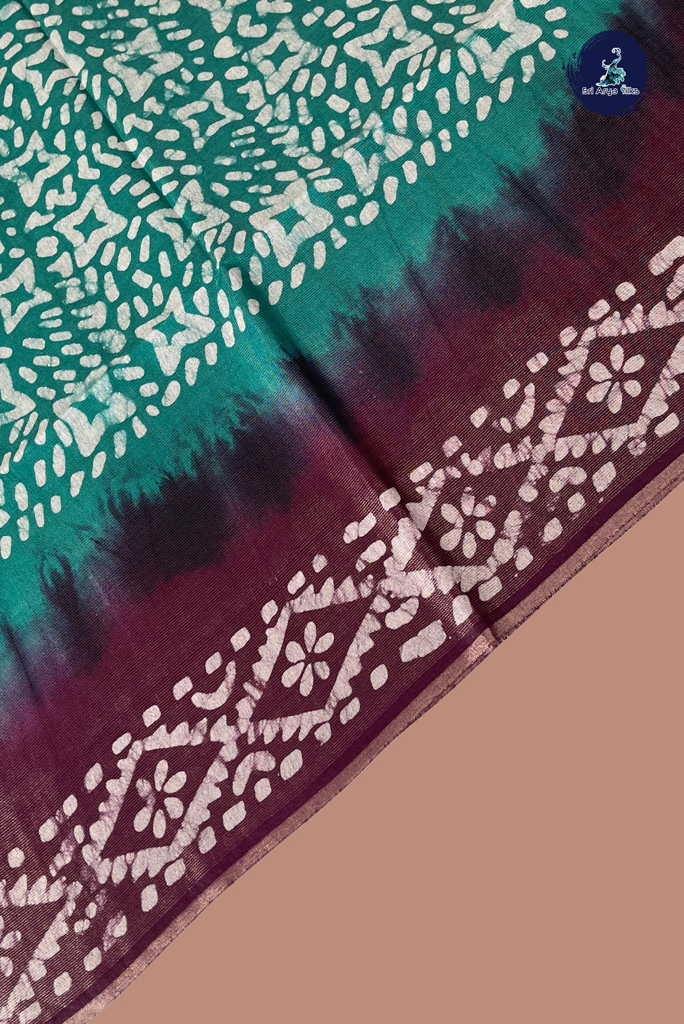 Teal Baswada Saree With Bhandini Print Pattern