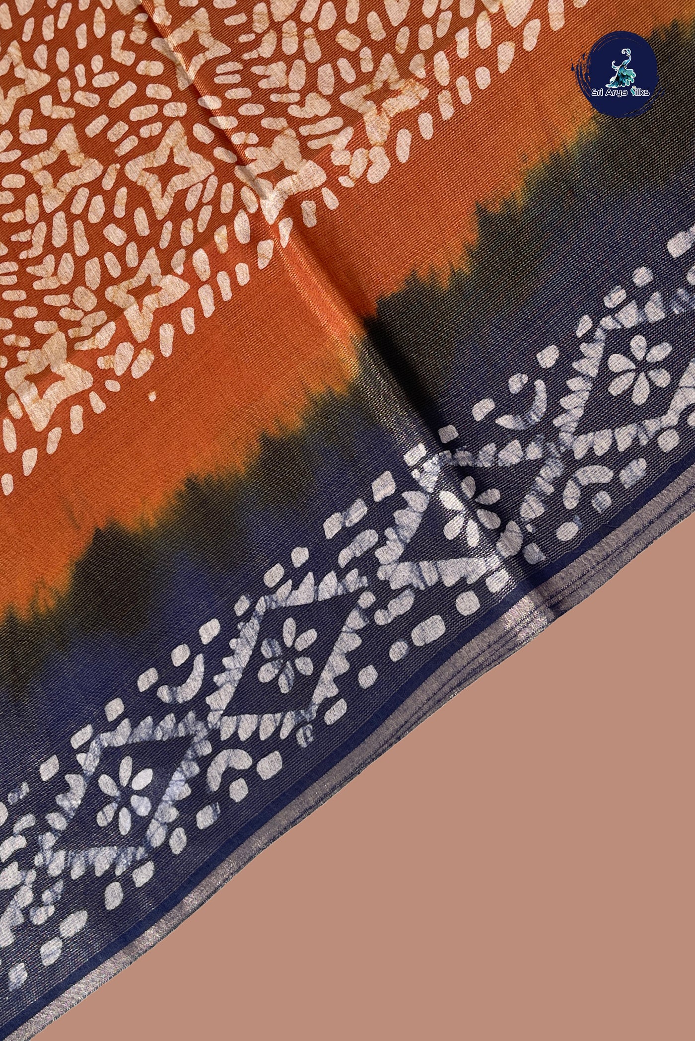 Lite Mustard Orange Baswada Saree With Bhandini Print Pattern