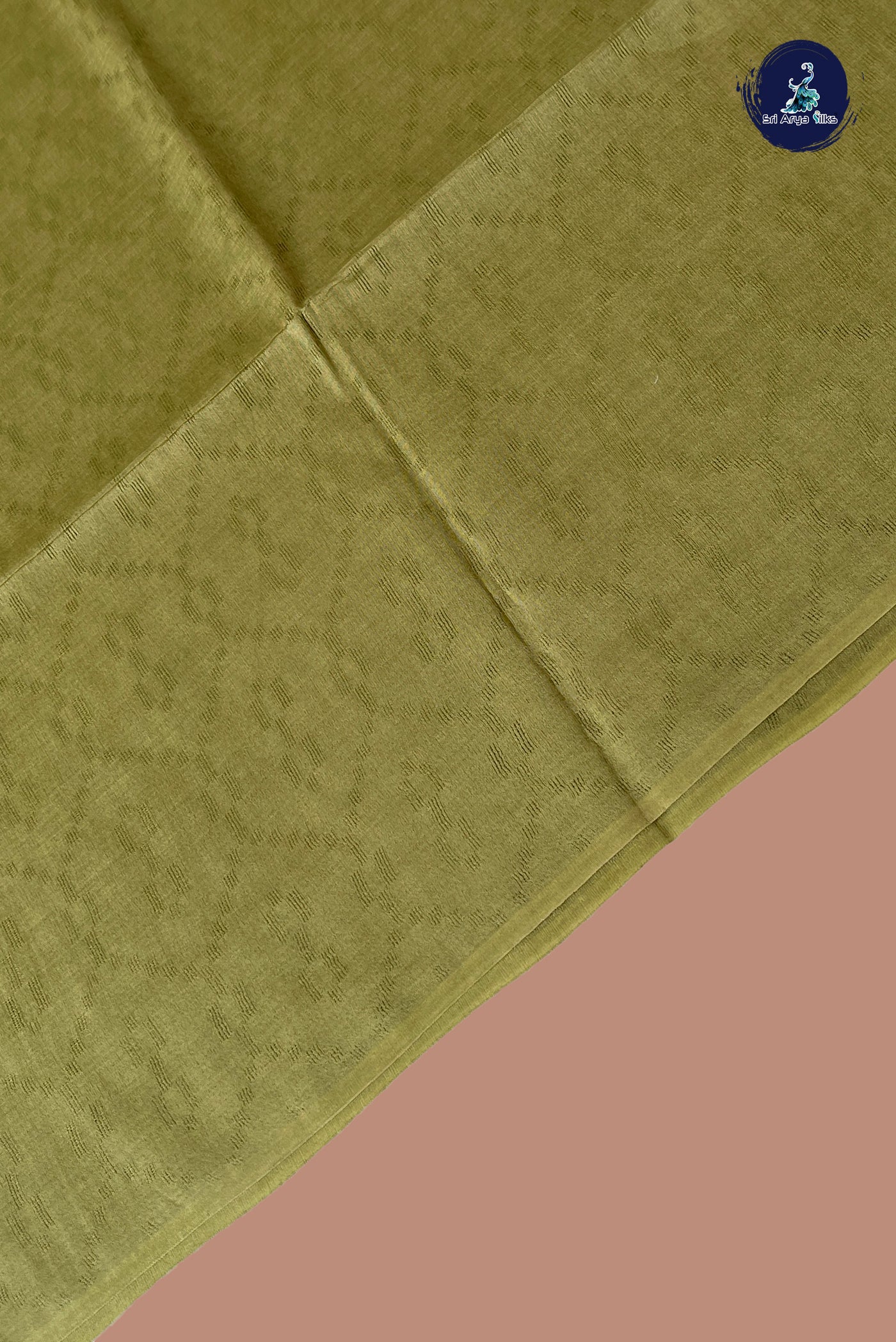 Mehendi Green Baswada Saree With Embossed Pattern