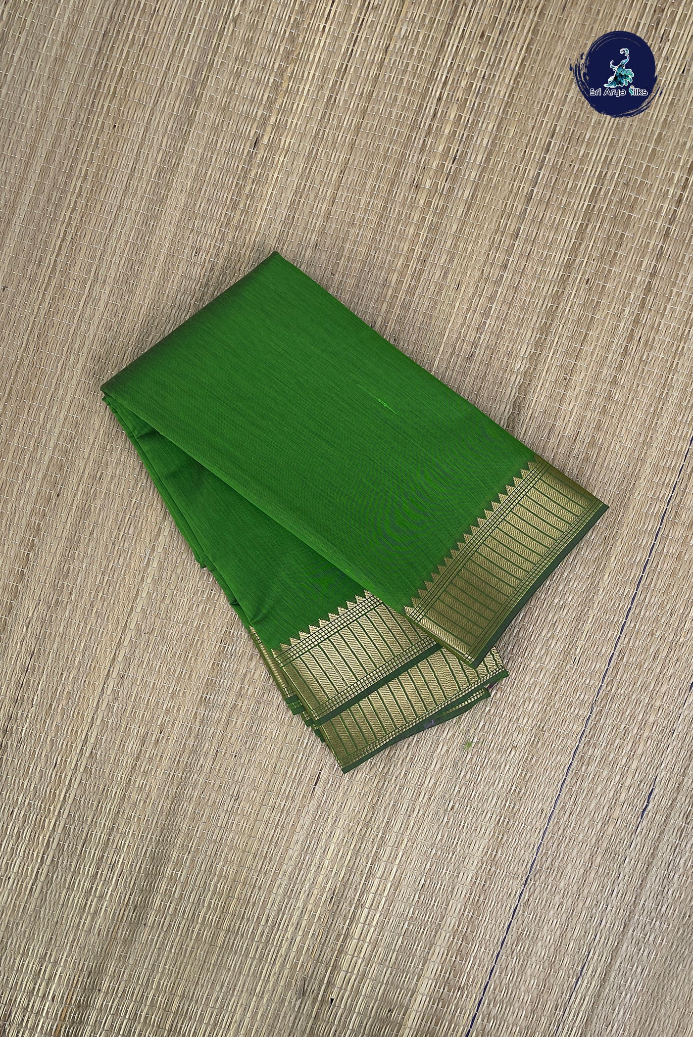 Light Green Budget Semi Silk Cotton Saree With Plain Pattern