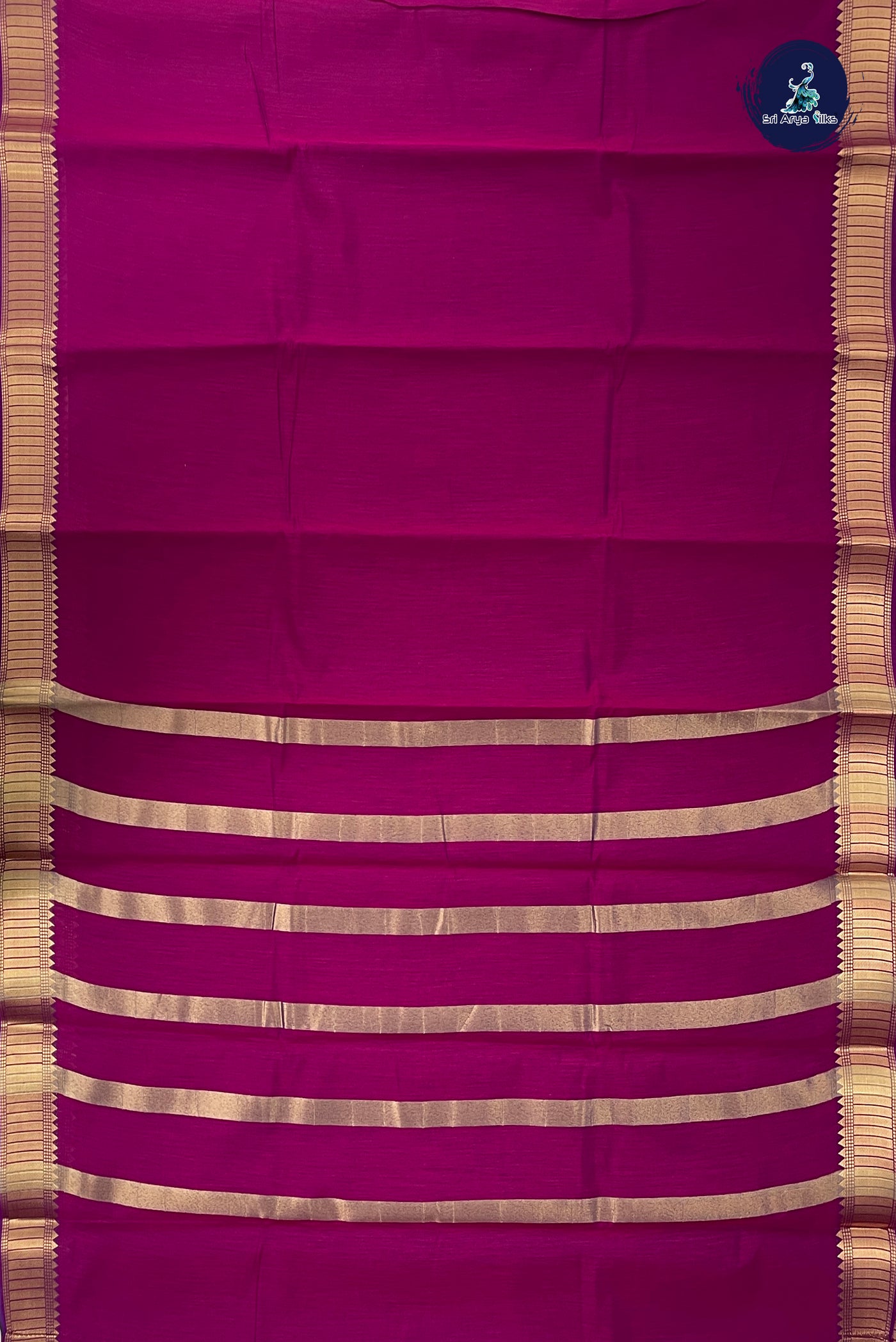 Magenta Pink Budget Semi Silk Cotton Saree With Plain Pattern