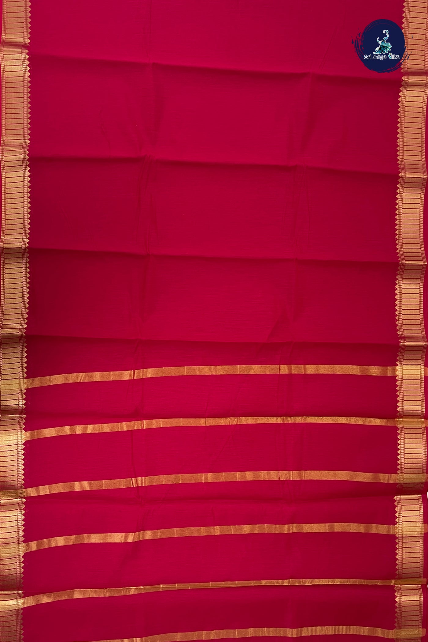 Pink Budget Semi Silk Cotton Saree With Plain Pattern