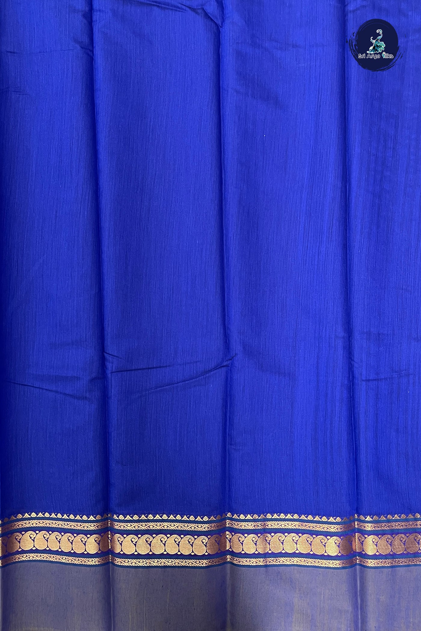 MS Blue Budget Semi Silk Cotton Saree With Zari Buttas Pattern
