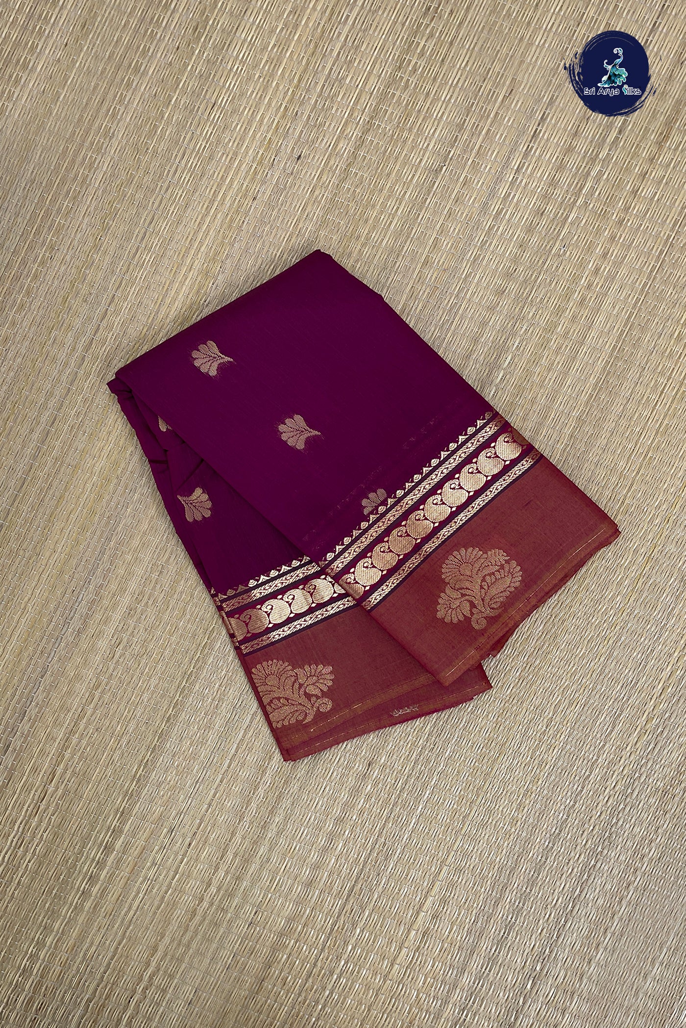 BeetRoot Shade Budget Semi Silk Cotton Saree With Zari Buttas Pattern