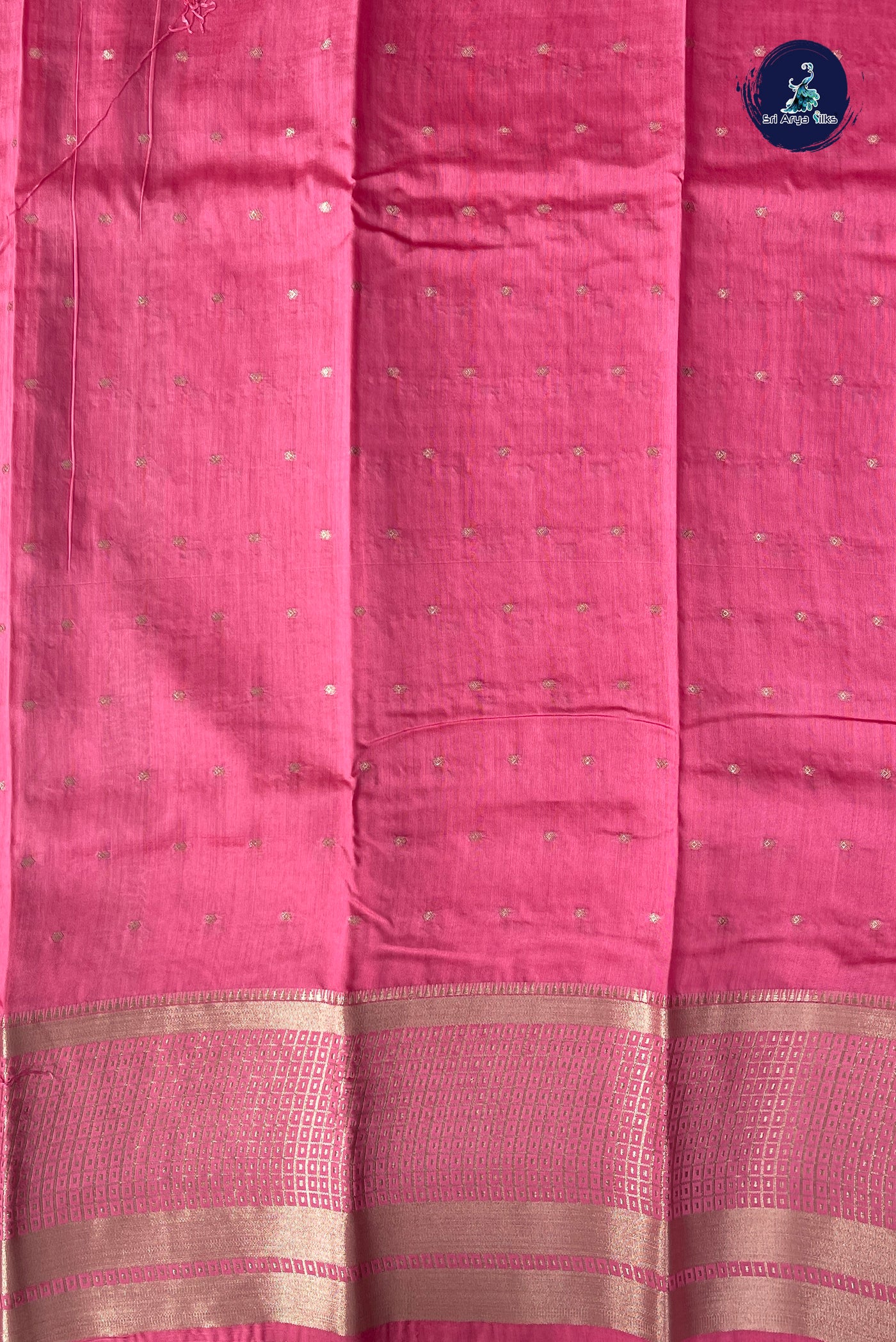 Pink Semi Banarasi Saree With Zari Buttas Pattern