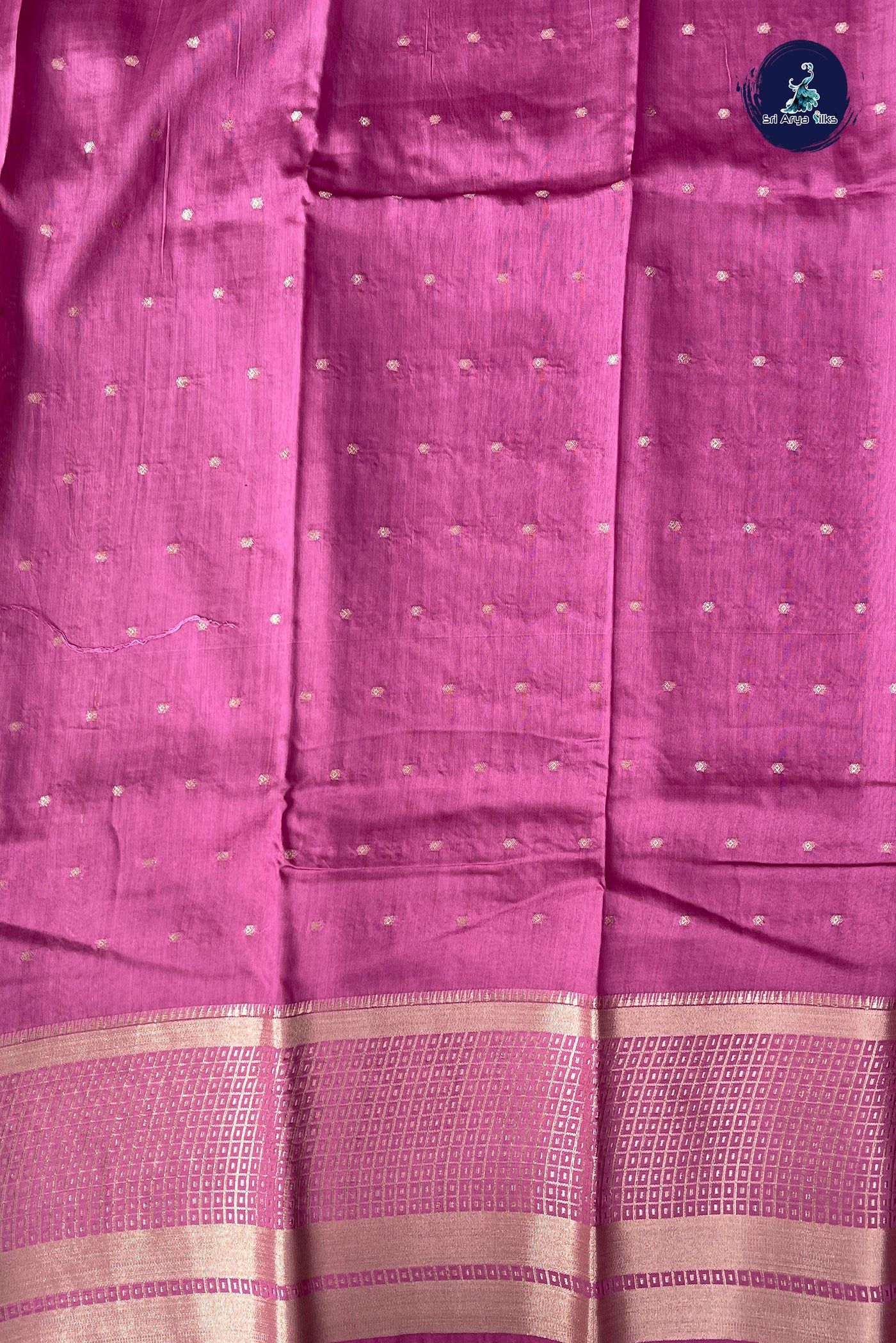 Onion Pink Semi Banarasi Saree With Zari Buttas Pattern