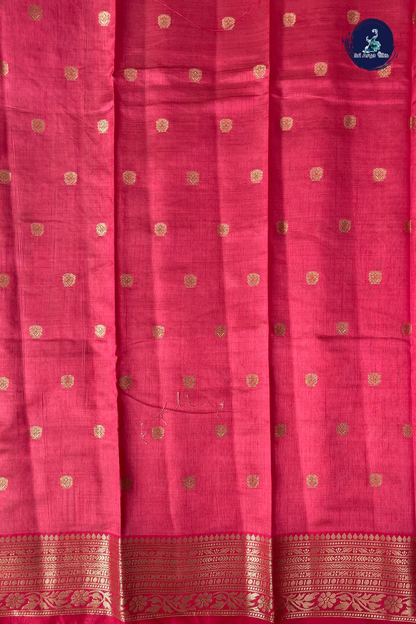 Pink Semi Tussar Saree With Zari Buttas Pattern