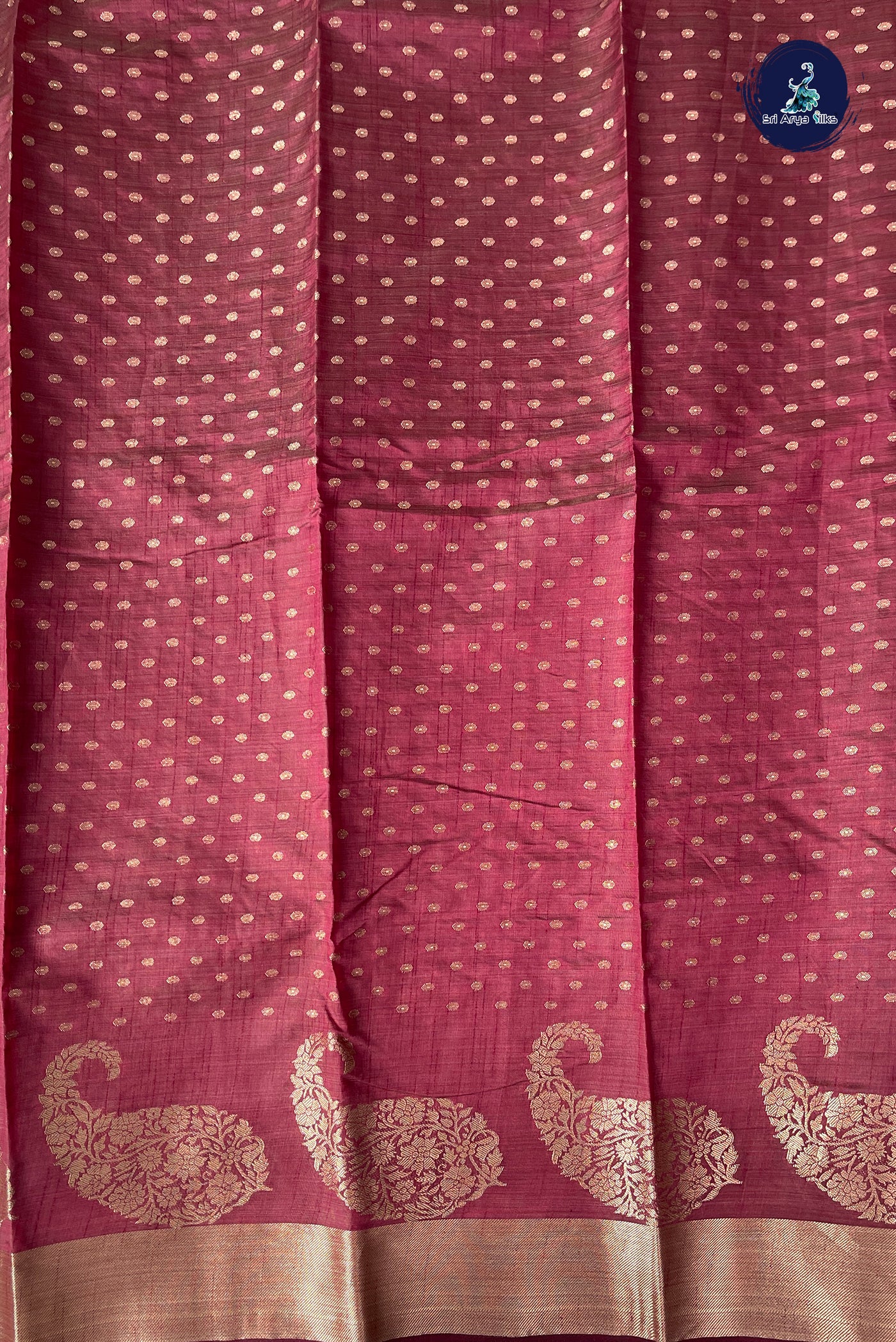 Brown Semi Tussar Saree With Zari Buttas Pattern