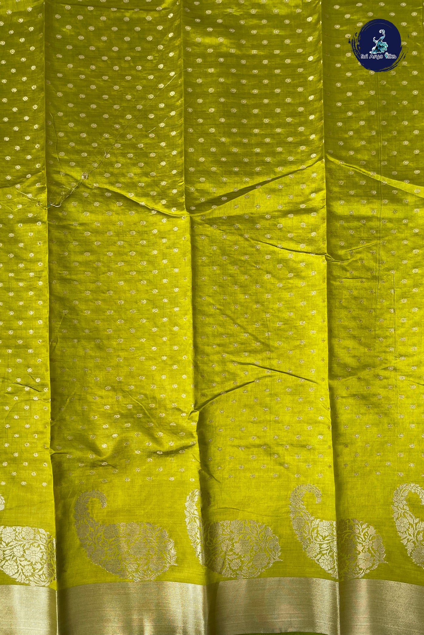 Mehendi Green Semi Tussar Saree With Zari Buttas Pattern