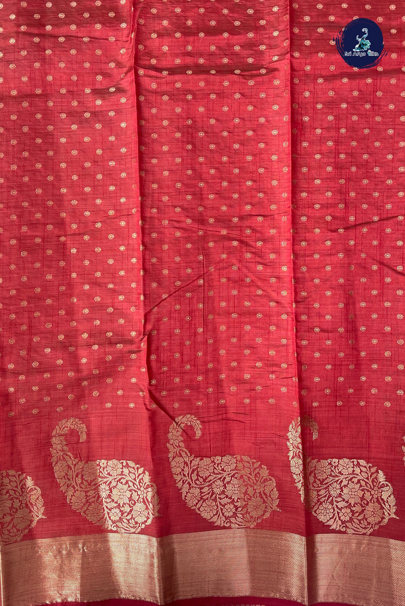 Maroon Semi Tussar Saree With Zari Buttas Pattern